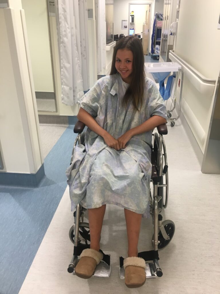 Mckenna in wheelchair
